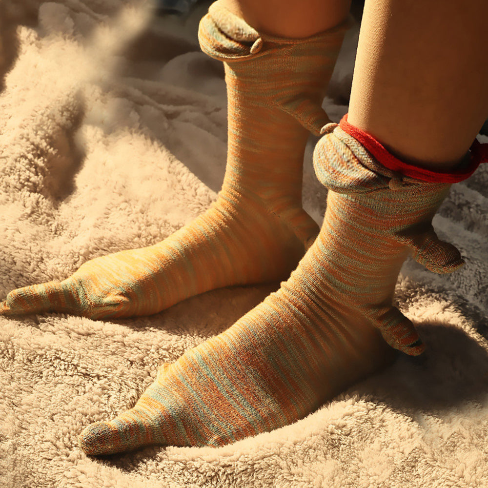 Świąteczne nowe kreatywne dzianinowe urocze skarpetki ze średniej rurki ze skóry krokodyla