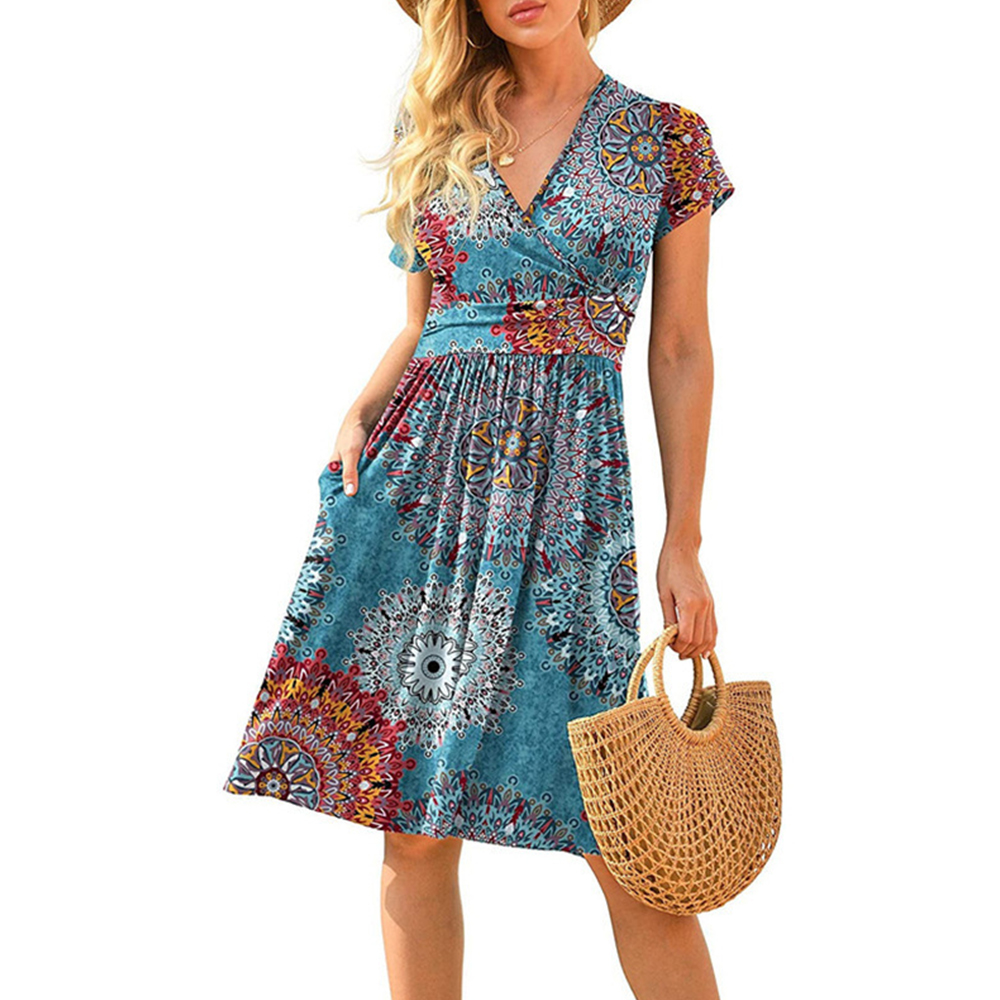 Lodowylabedz Sukienka midi z krótkimi rękawami i kieszeniami