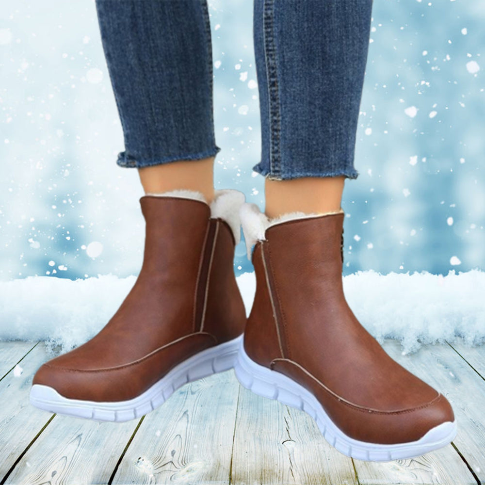 2022 jesienno-zimowy damski zamek polarowy plus aksamitne grube ciepłe botki