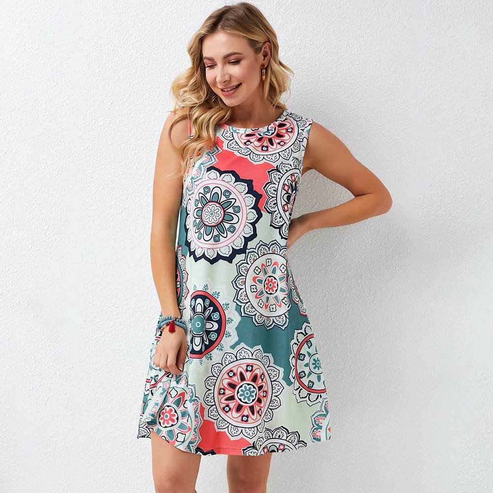 Zingsee™ New women's sleeveless dress with print