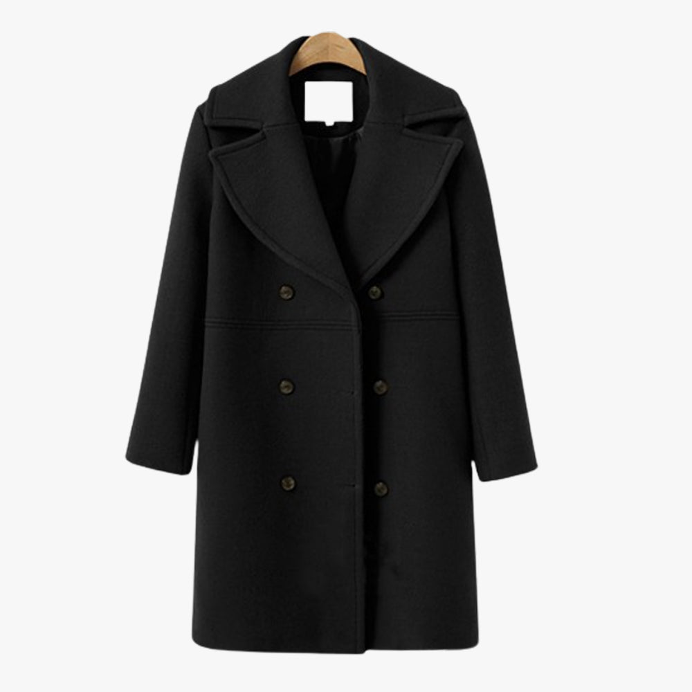 Nowa jesienno-zimowa dwurzędowa wełniana kurtka wełniana damska