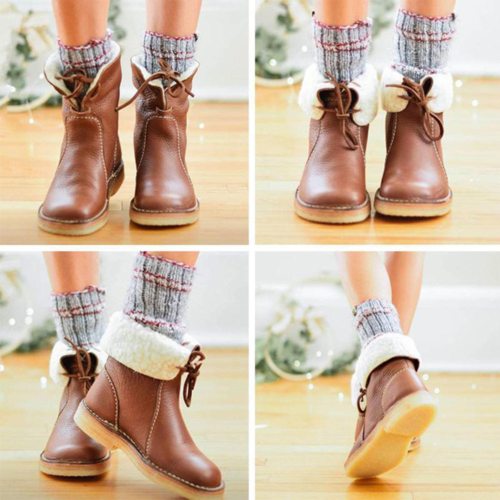 Moda damska Wiatroszczelne ciepłe buty z okrągłymi noskami