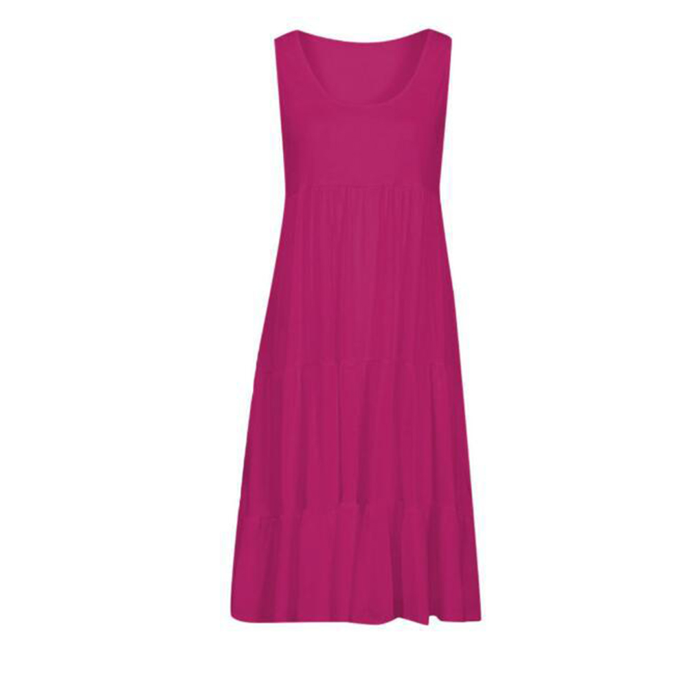 Lodowylabedz Sukienka plażowa bez rękawów z dużym splotem i okrągłym dekoltem