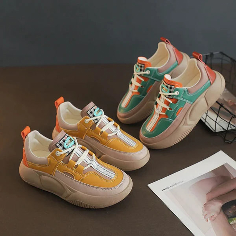 Lumbresueo™ Zapatos casuales primavera retro plataforma colorblock