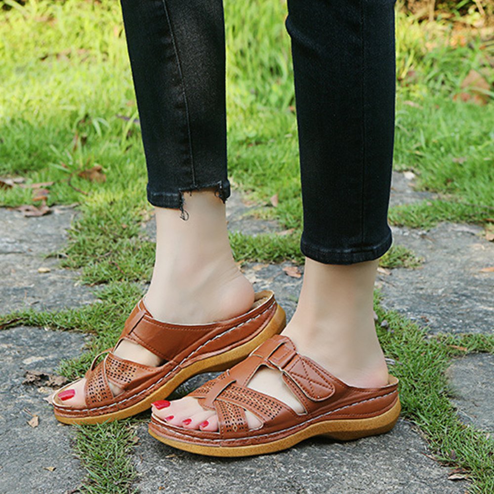 Lodowylabedz Skórzane ortopedyczne sandały premium z odkrytymi palcami