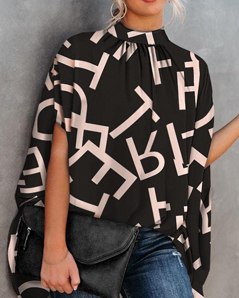 Cape Design Top z rękawem Batwing