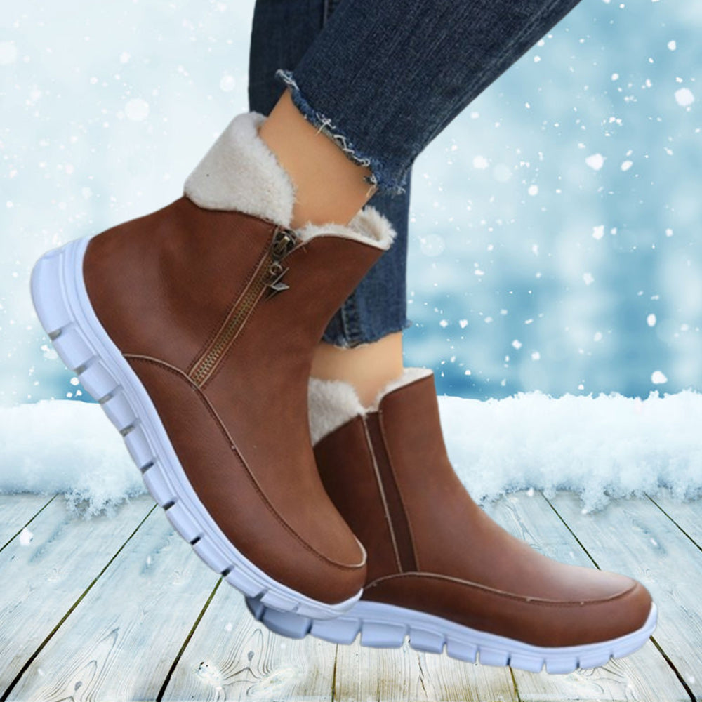2022 jesienno-zimowy damski zamek polarowy plus aksamitne grube ciepłe botki