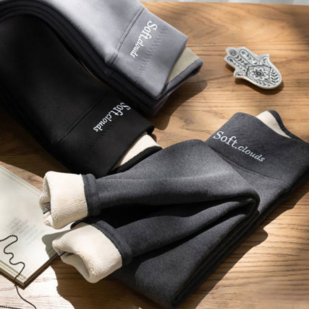 Damskie nowe jesienno-zimowe legginsy z polaru jagnięcego z wysokim stanem