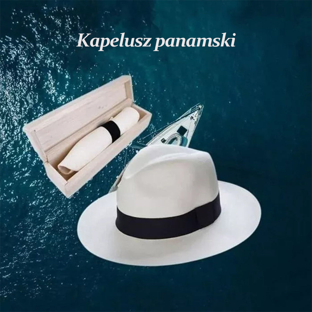 Klasyczna, ręcznie tkana czapka Panama