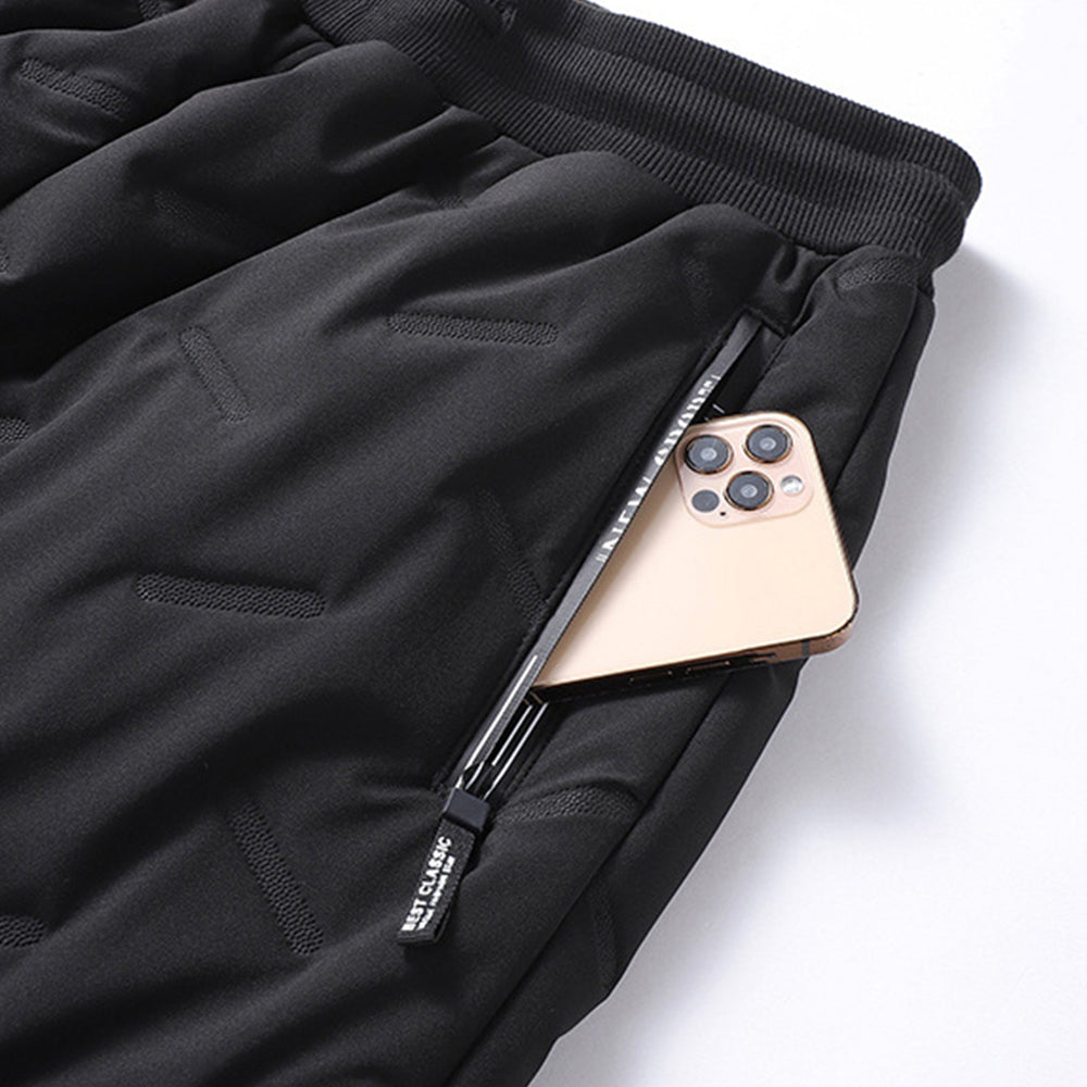 Męskie jesienne i zimowe nowe sportowe spodnie bawełniane z polaru jagnięcego