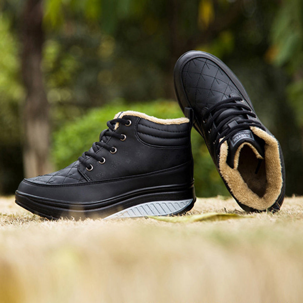 Męskie nowe skórzane sznurowane wysokie skórzane buty na jesień i zimę