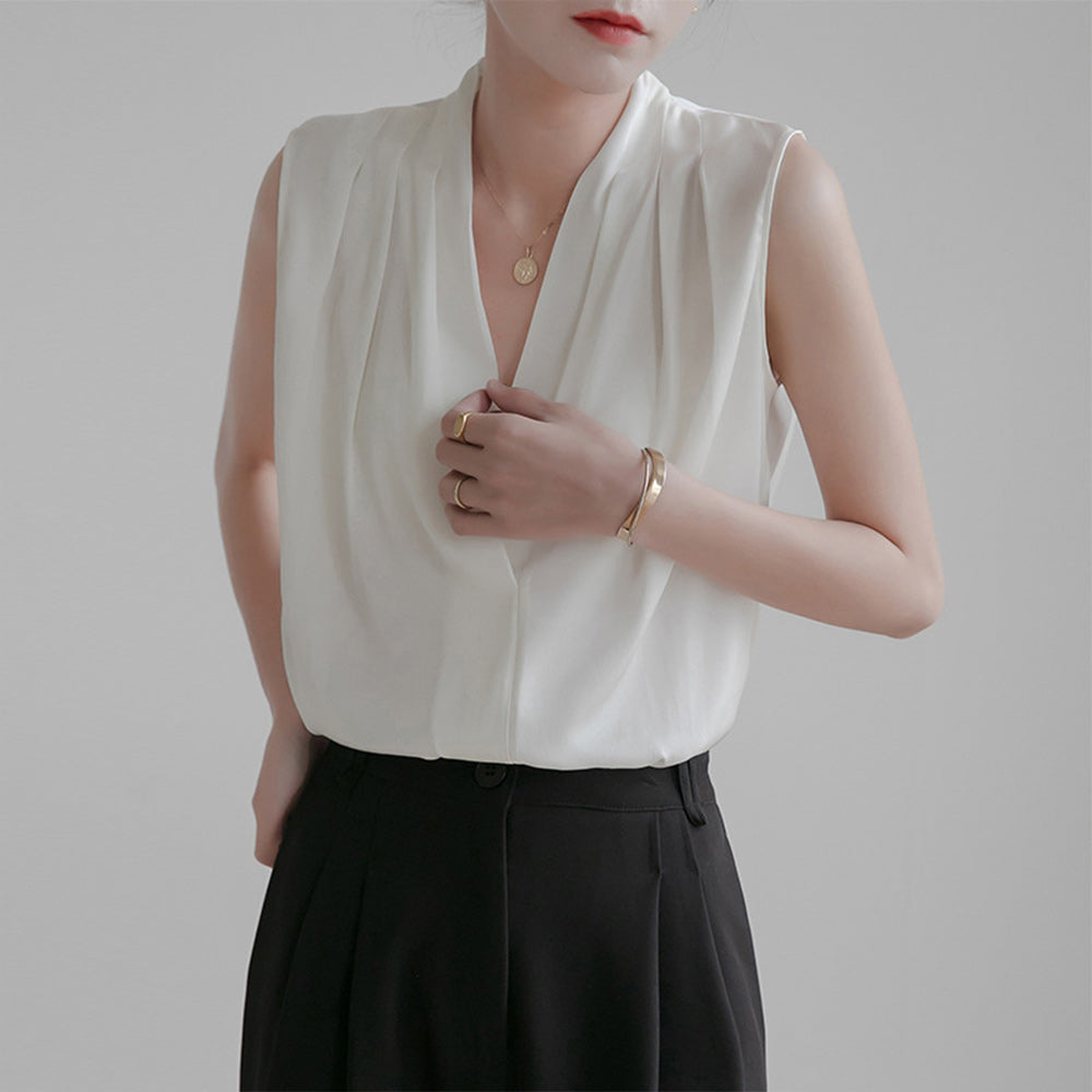 Szyfonowa koszula bez rękawów