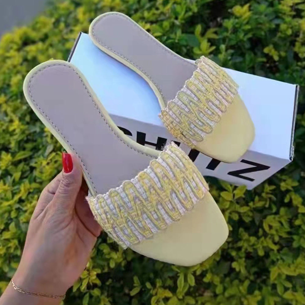 Zingsee™ 2022 summer new cotton and linen woven fashion ladies sandals and slippers