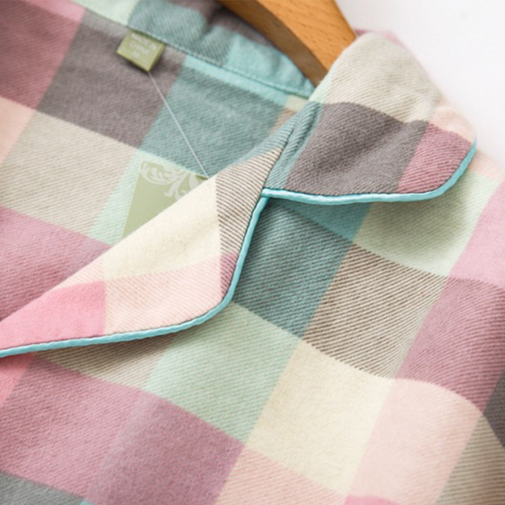 Nowe ciepłe flanelowe spodnie piżamowe z długim rękawem damskie jesienno-zimowe