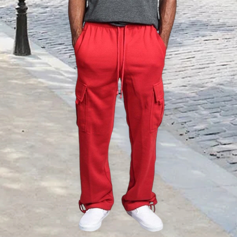 Lodowylabedz Spodnie dresowe w stylu casual z wieloma kieszeniami i elastycznymi nogawkami