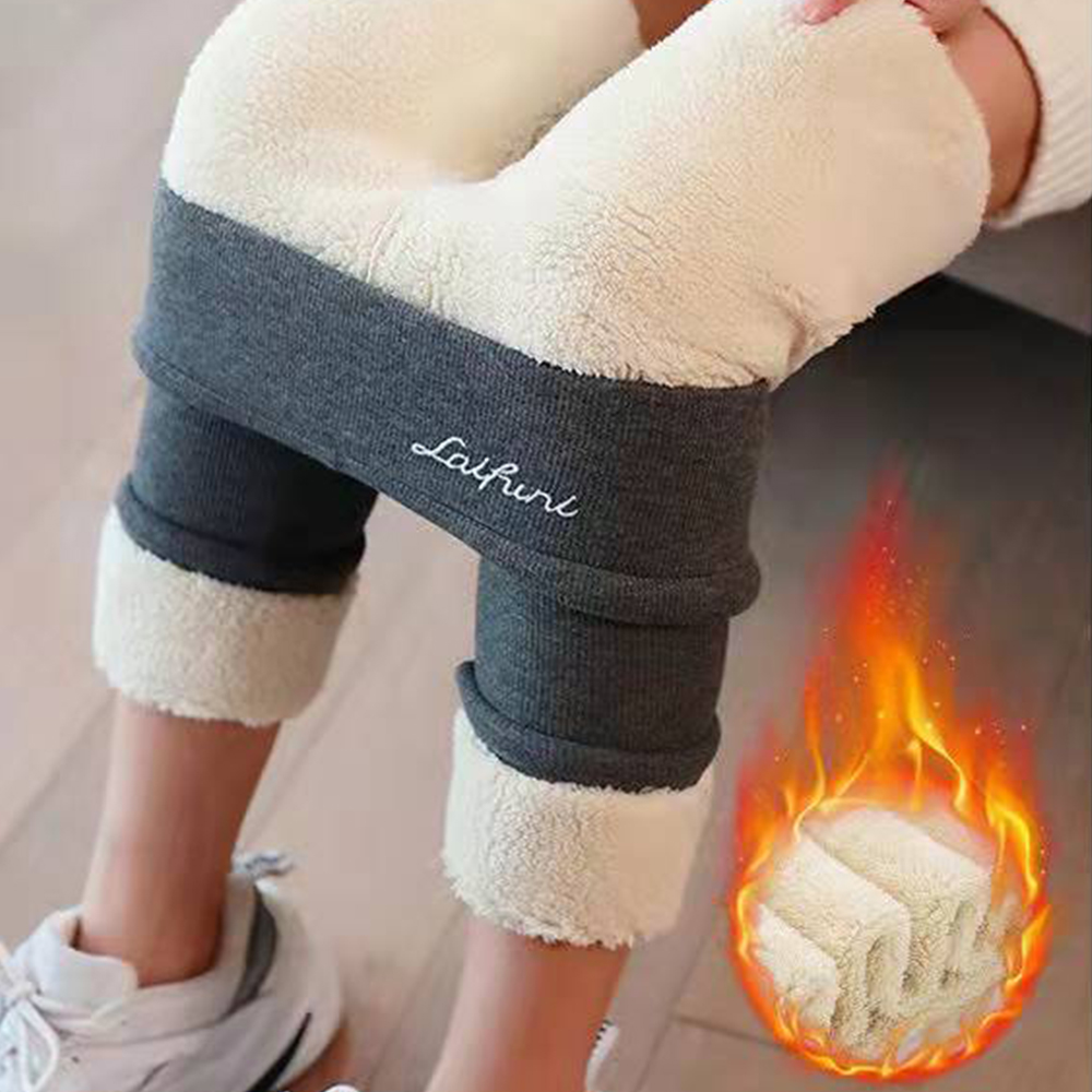 Lodowylabedz Zimowe grube, elastyczne legginsy z wysokim stanem Sherpa