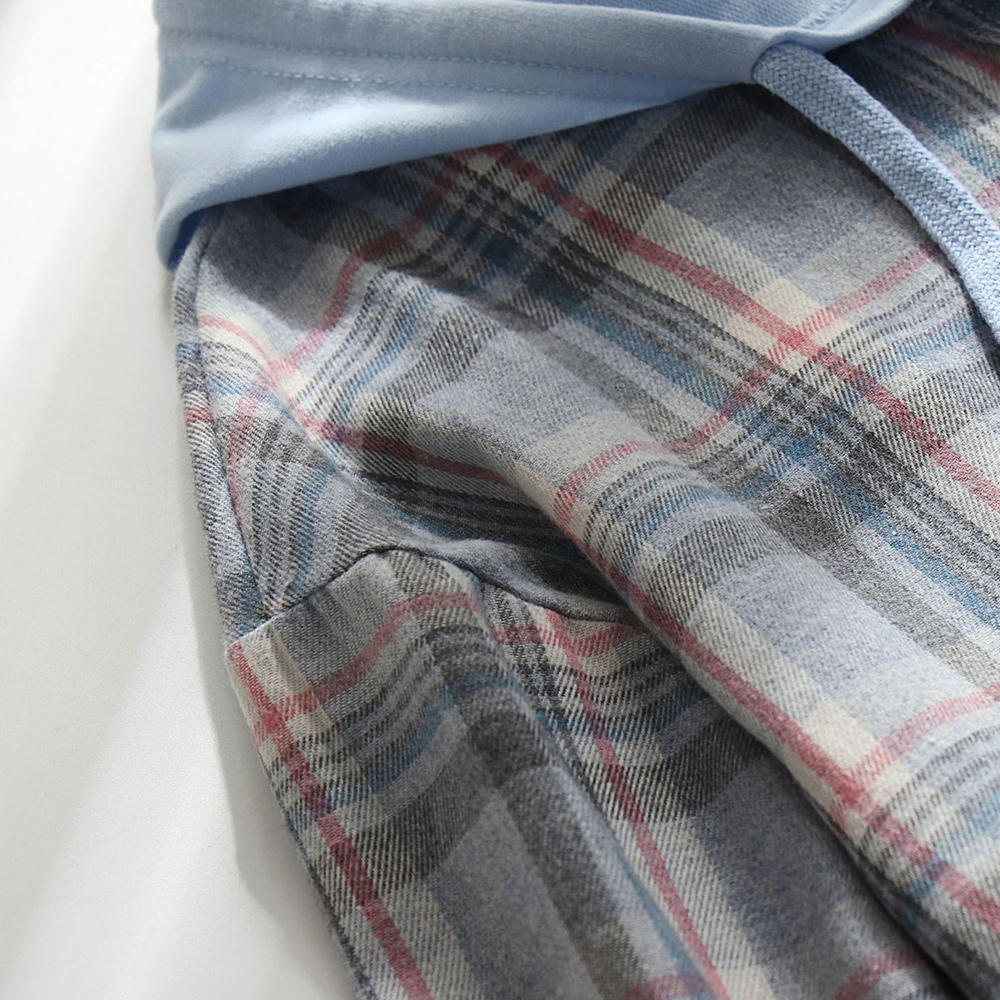 Lodowylabedz Jesienna nowa damska kurtka z kapturem i koszulą w kratę