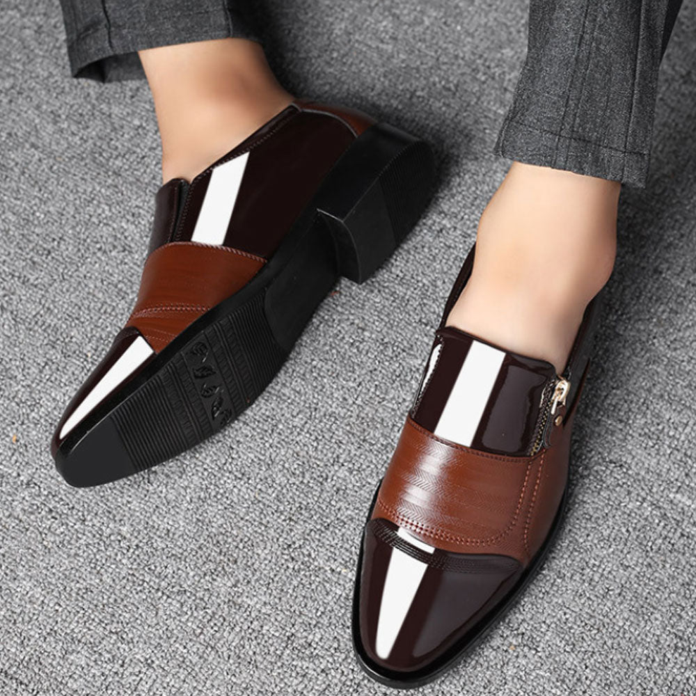 Lodowylabedz Nowe męskie buty ze skóry w stylu biznesowym ze spiczastym noskiem