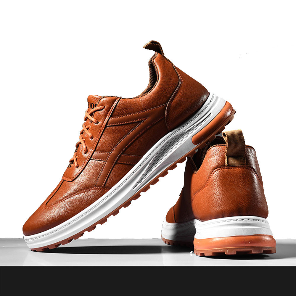 Lodowylabedz Nowe męskie sznurowane buty codzienne w jednolitym kolorze brogue