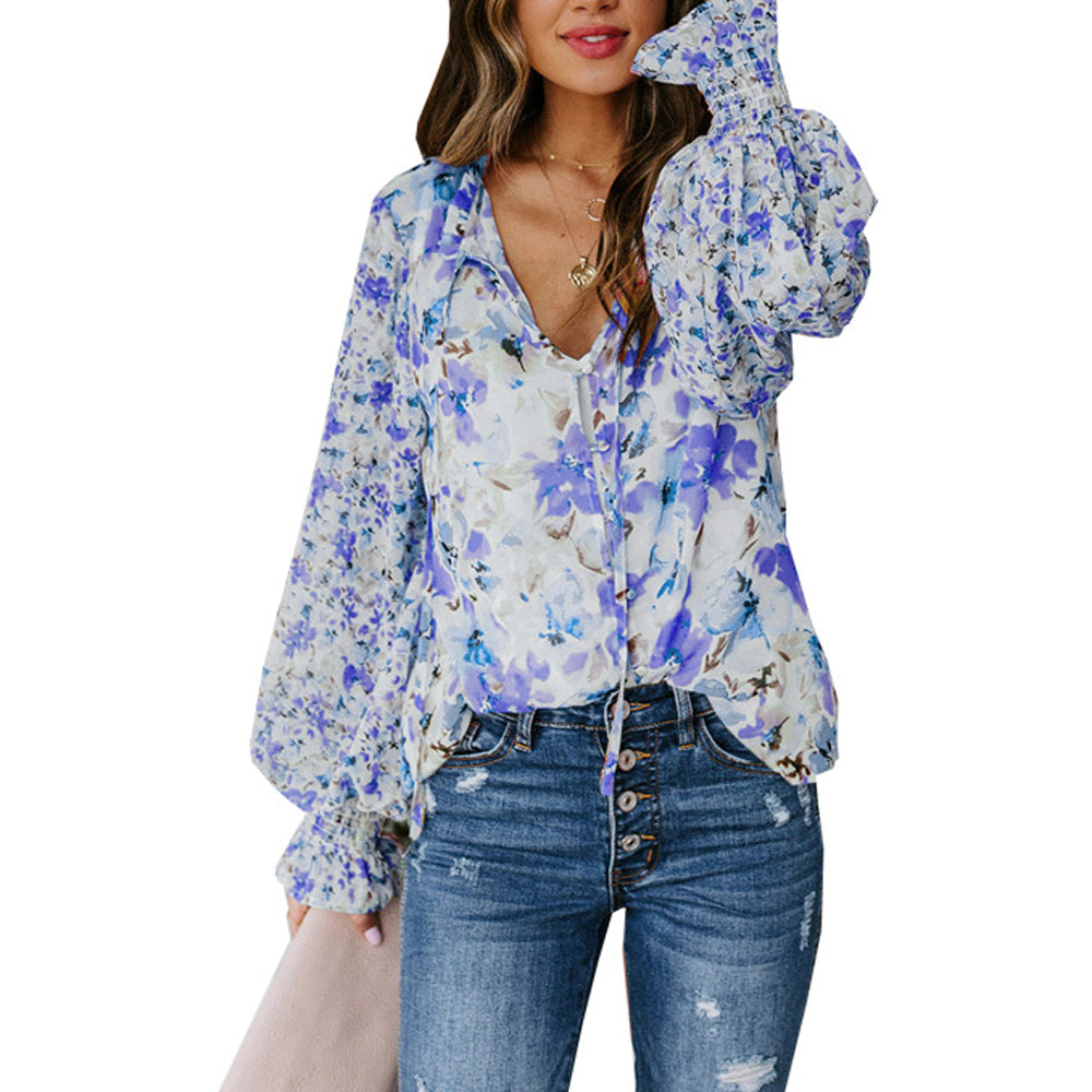 Szyfonowy kardigan z bufiastymi rękawami