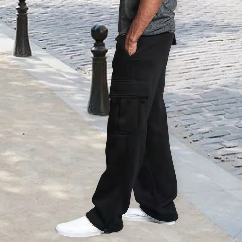 Lodowylabedz Spodnie dresowe w stylu casual z wieloma kieszeniami i elastycznymi nogawkami