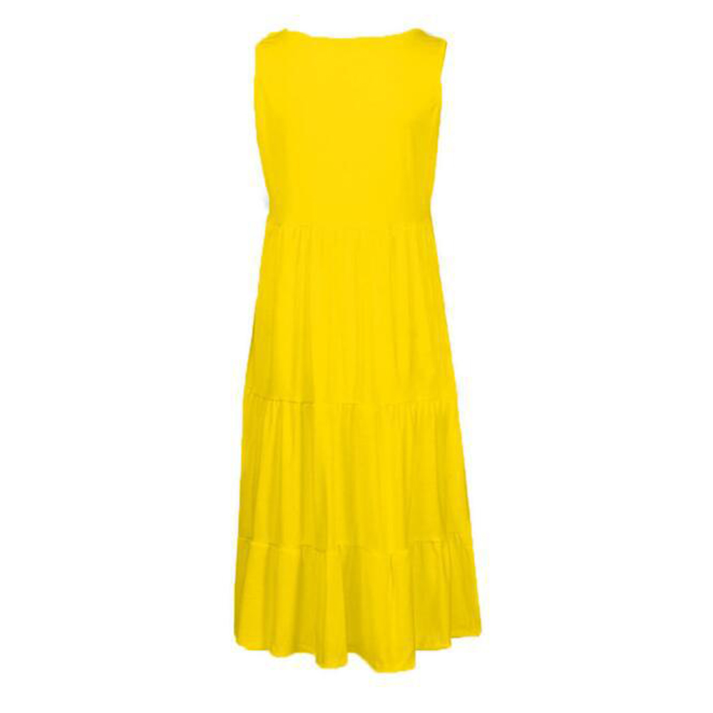 Lodowylabedz Sukienka plażowa bez rękawów z dużym splotem i okrągłym dekoltem