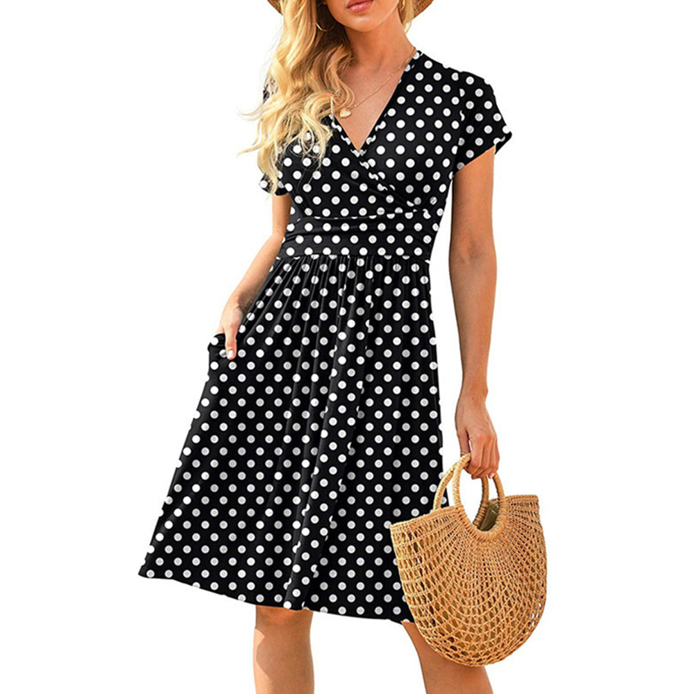 Lodowylabedz Sukienka midi z krótkimi rękawami i kieszeniami