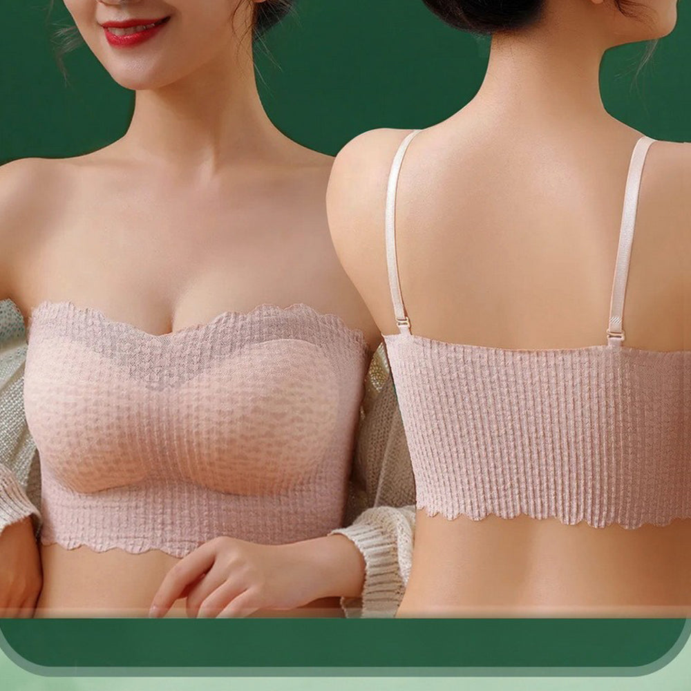 Bez ramiączek koronkowa bezszwowa bielizna lateksowa