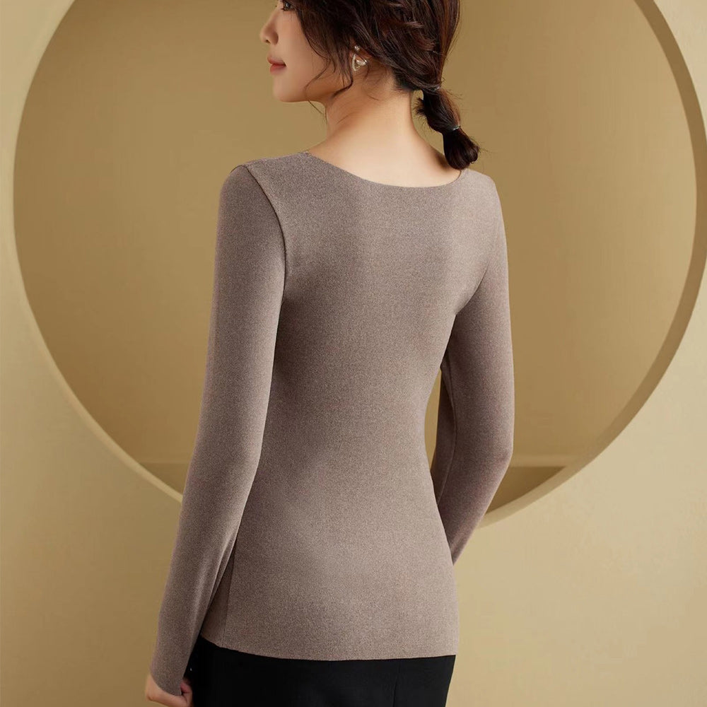 Koszula dolna jesienno-zimowa nowa bielizna zintegrowana z miseczkami V-neck