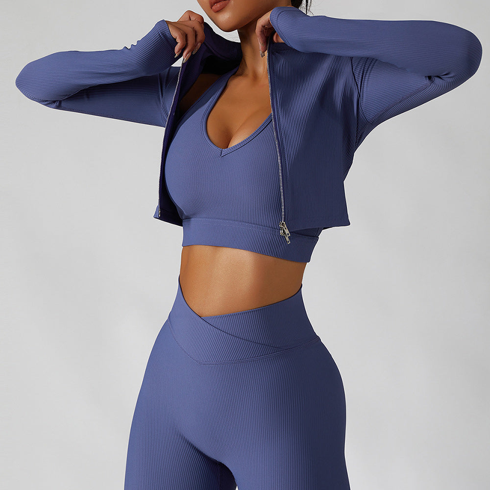 Damska kurtka z długim rękawem do jogi Quick Dry