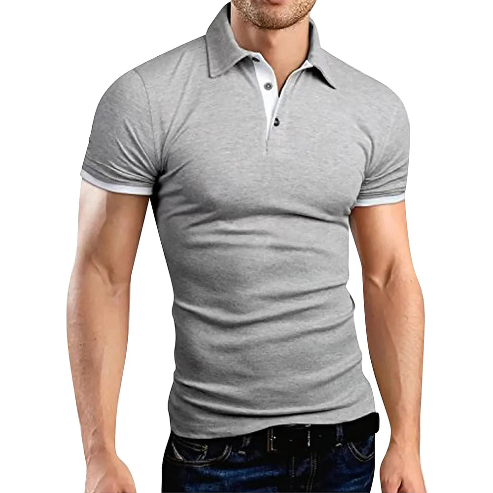 Lodowylabedz™ Nowa męska koszulka polo slim fit w kontrastowym kolorze