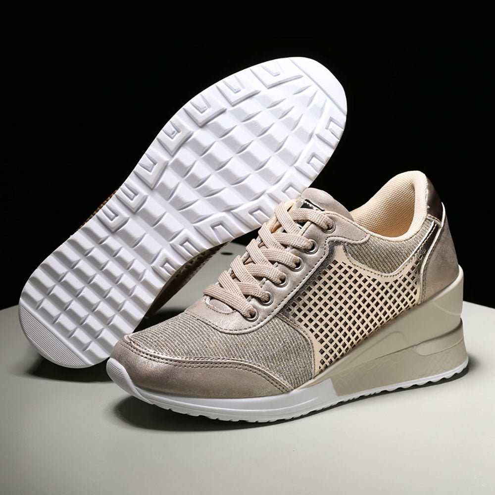 2022 Jesienne buty damskie zasznurowane na co dzień modne buty na koturnie