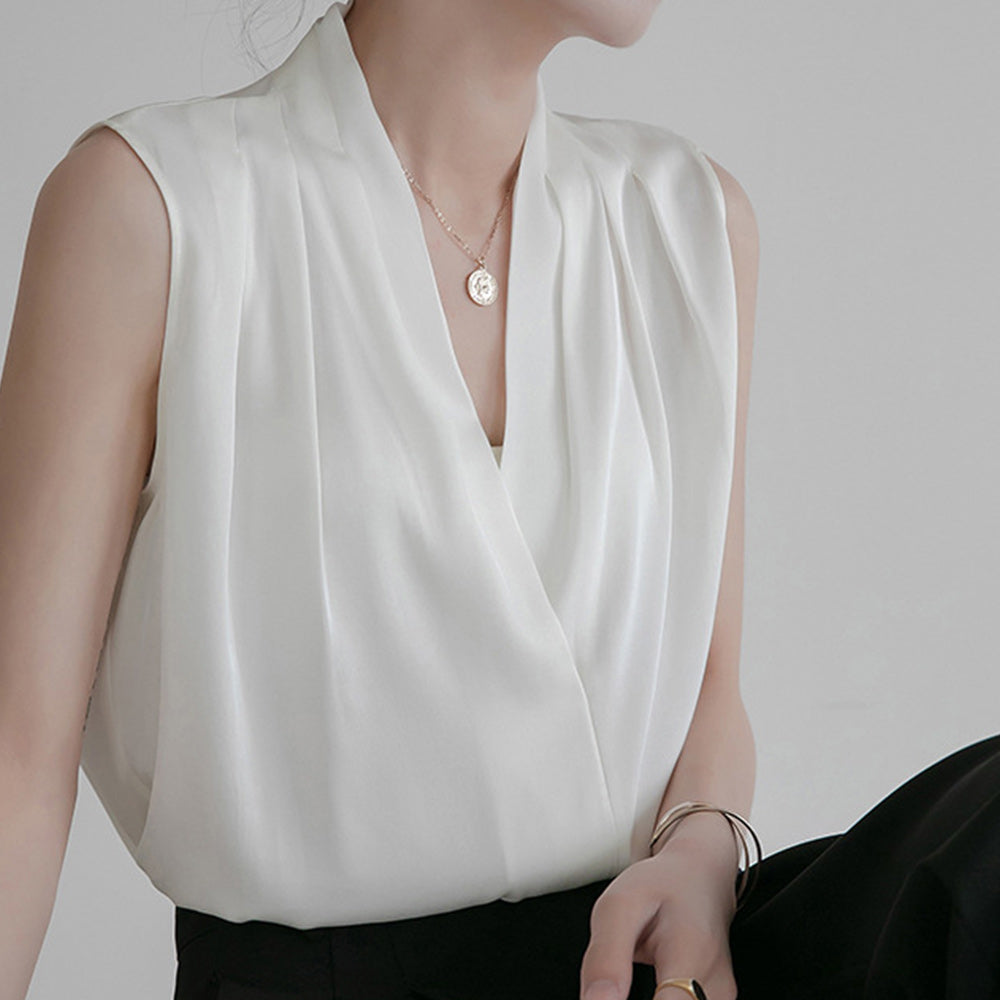 Szyfonowa koszula bez rękawów