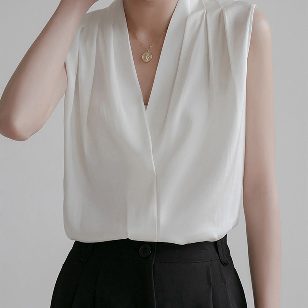 Szyfonowa koszula bez rękawów