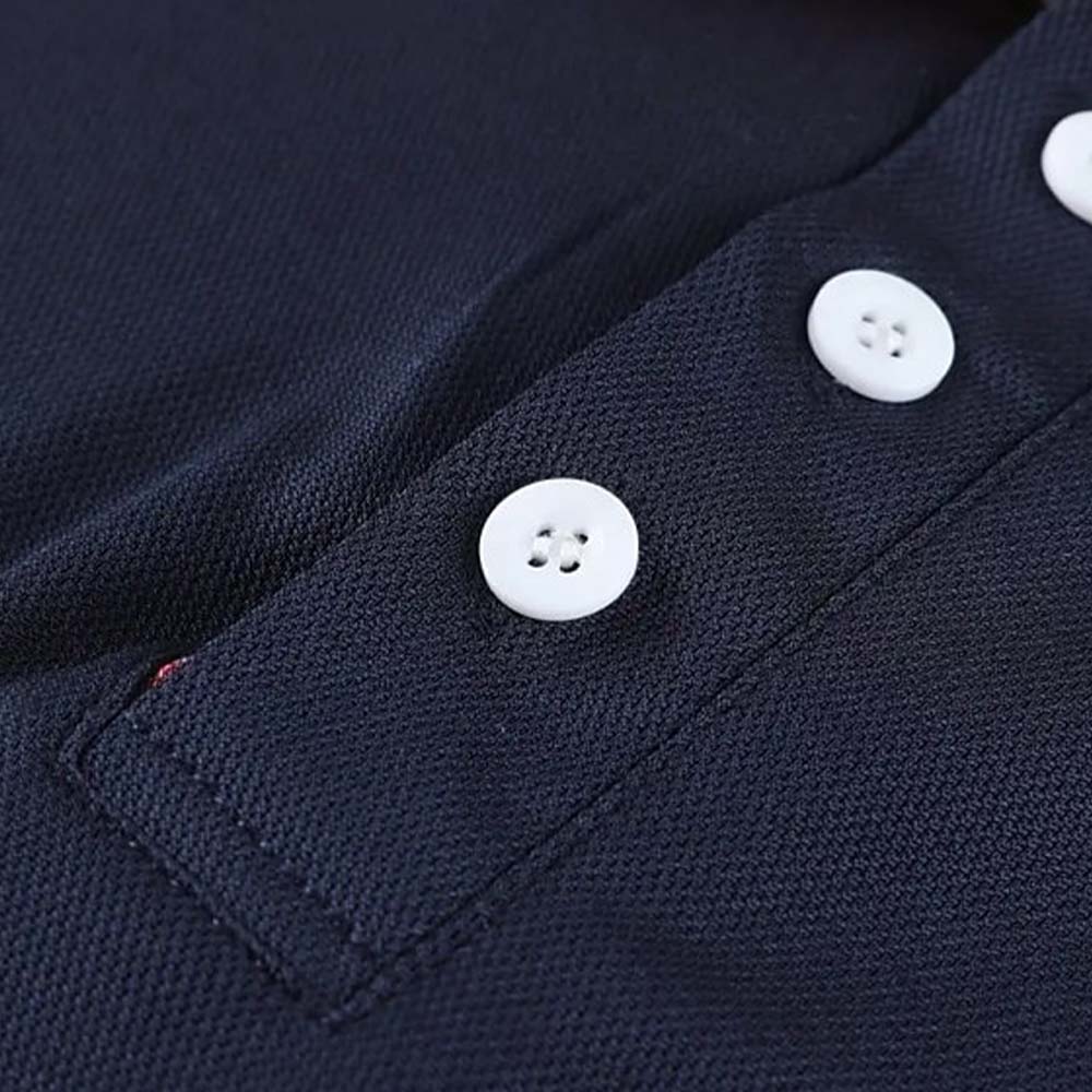 Lodowylabedz Letnia nowa męska koszulka polo z guzikami Colorblock