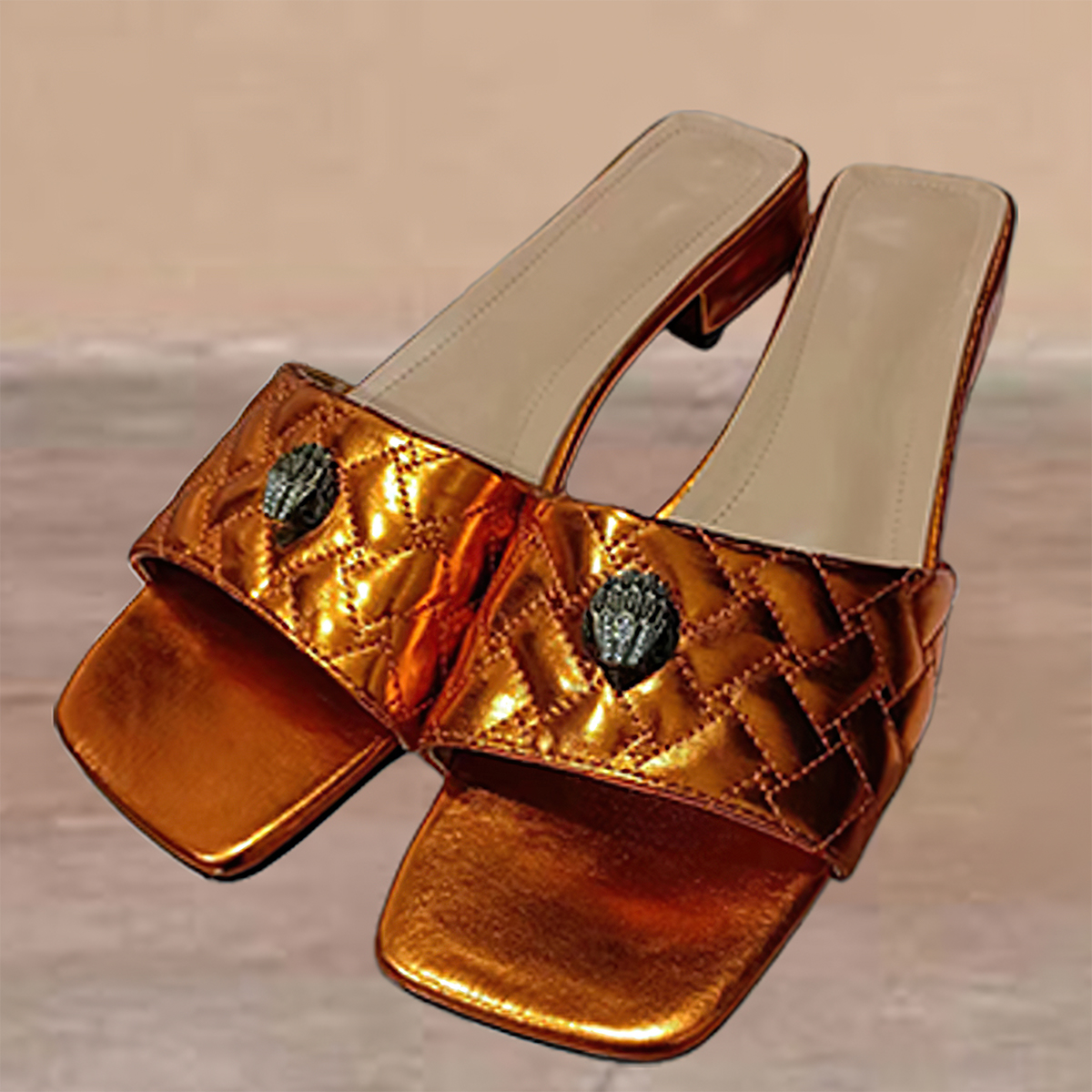 Lodowylabedz Nowe damskie sandały na płaskim obcasie z głową orła na masywnym obcasie