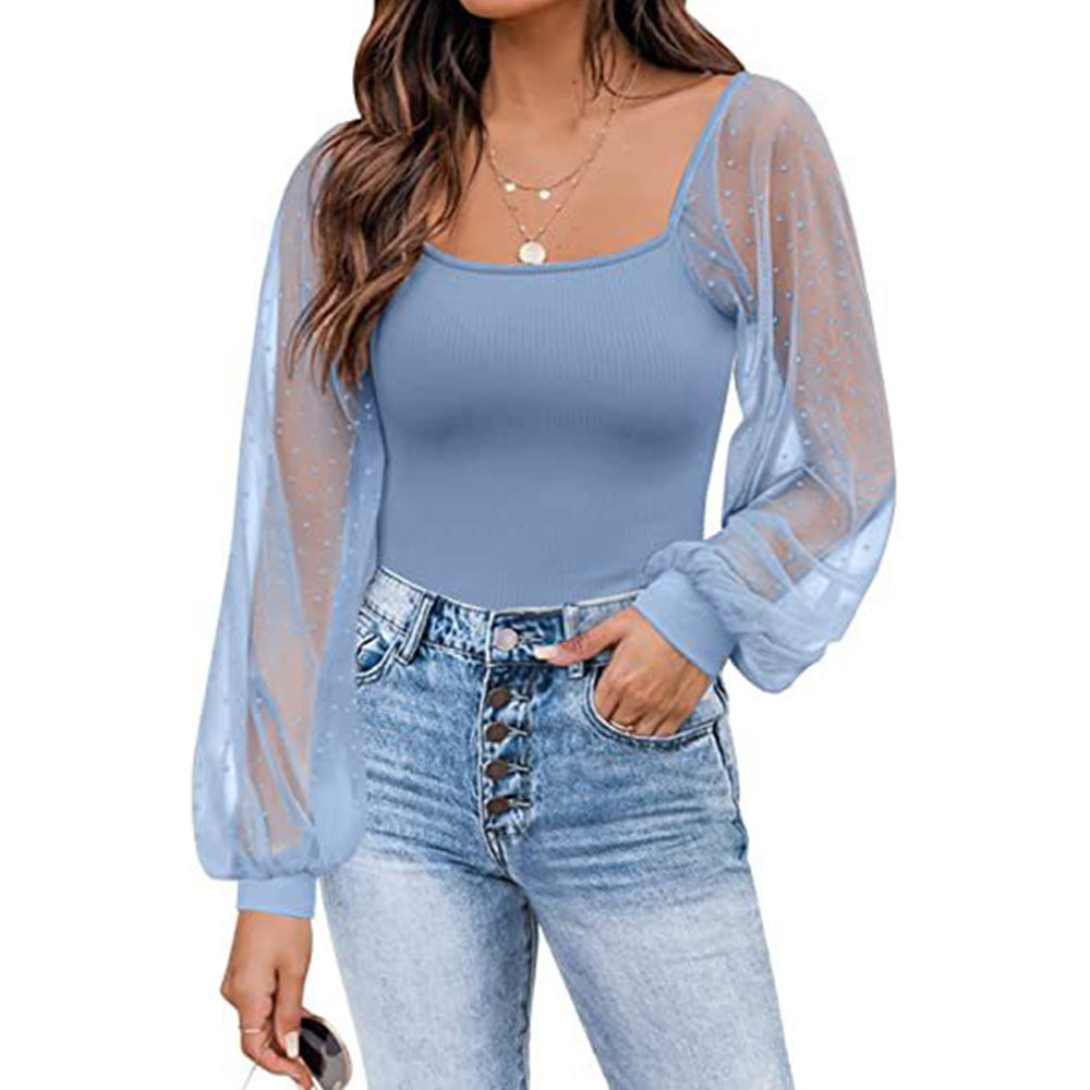 Nowe modne damskie koszule patchworkowe z długim rękawem