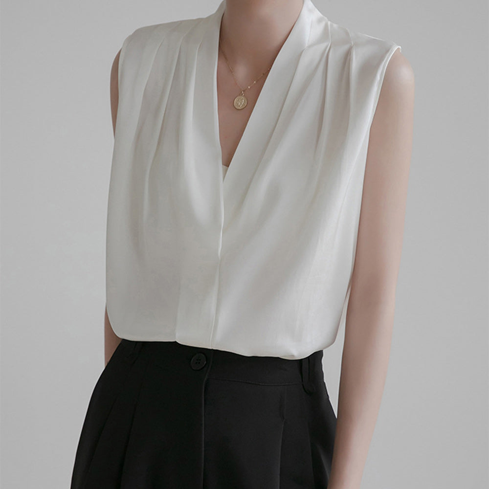 Szyfonowa koszula bez rękawów