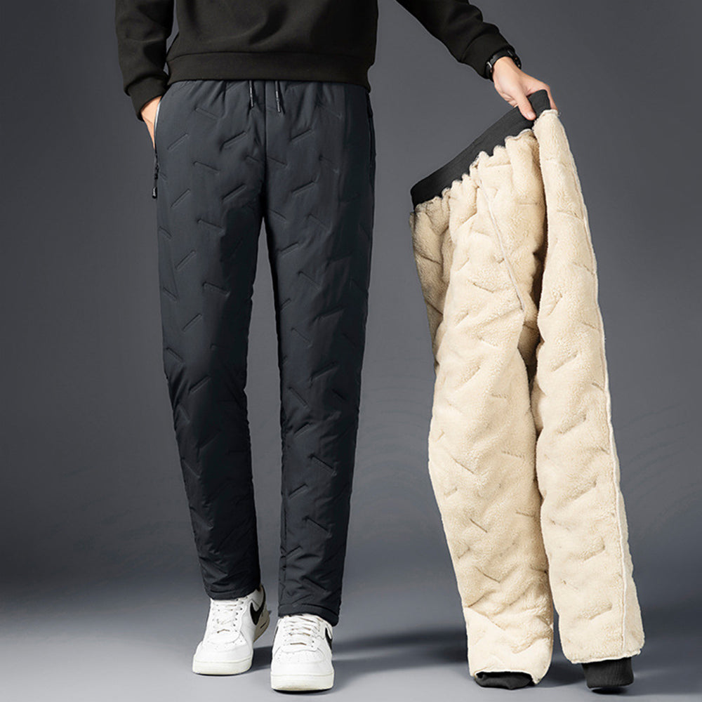 Męskie jesienne i zimowe nowe sportowe spodnie bawełniane z polaru jagnięcego