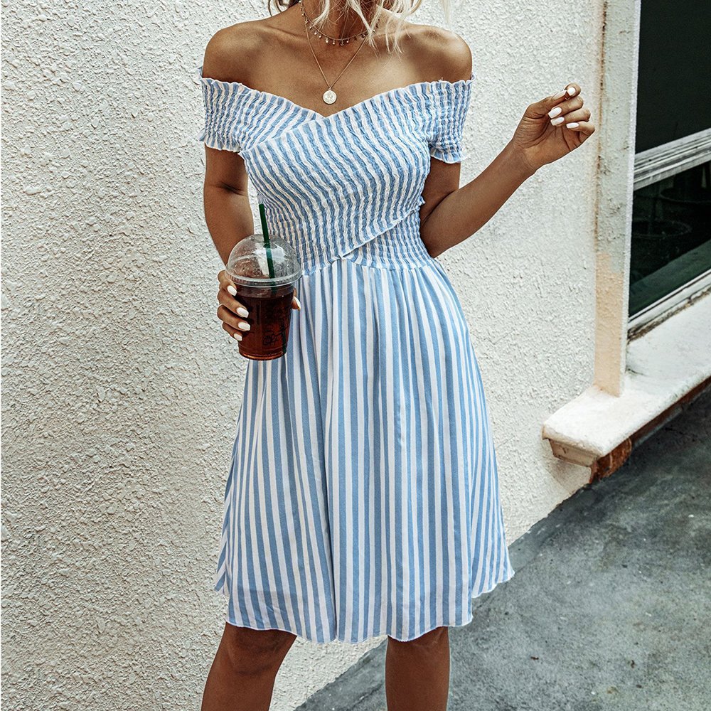 Zingsee™ New Striped Short Sleeve Women Dress