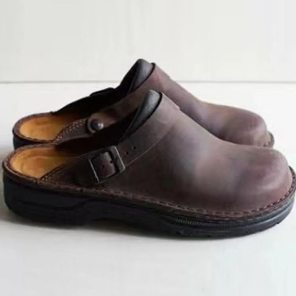 Zingsee New soft leather casual shallow beach sandals slippers