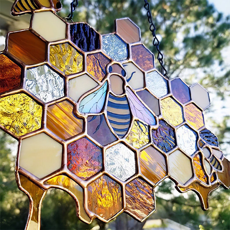 Bee Mosaic Wall Hanging Ornament/Bee Decoration Home image 1