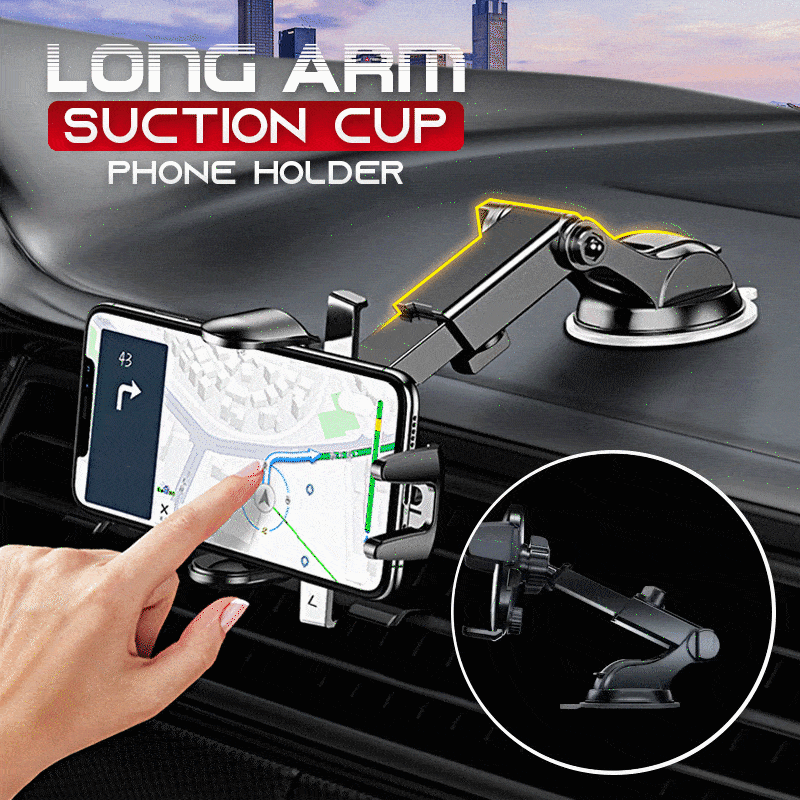 Long Arm Suction Cup Car Phone Holder