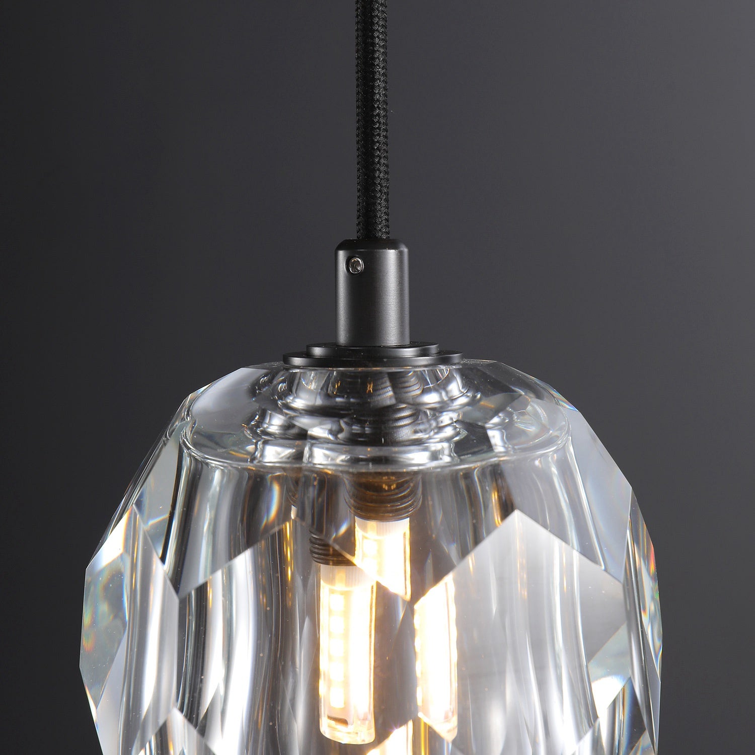 Boule De Clear/Smoke Glass Cord Pendant Light-konalight