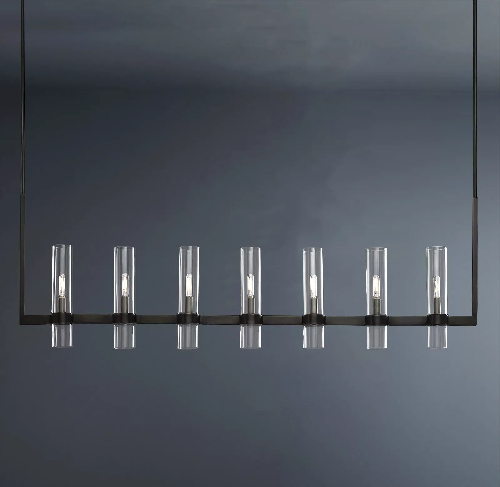 Ravelle Linear Glass Chandelier 59"-konalight