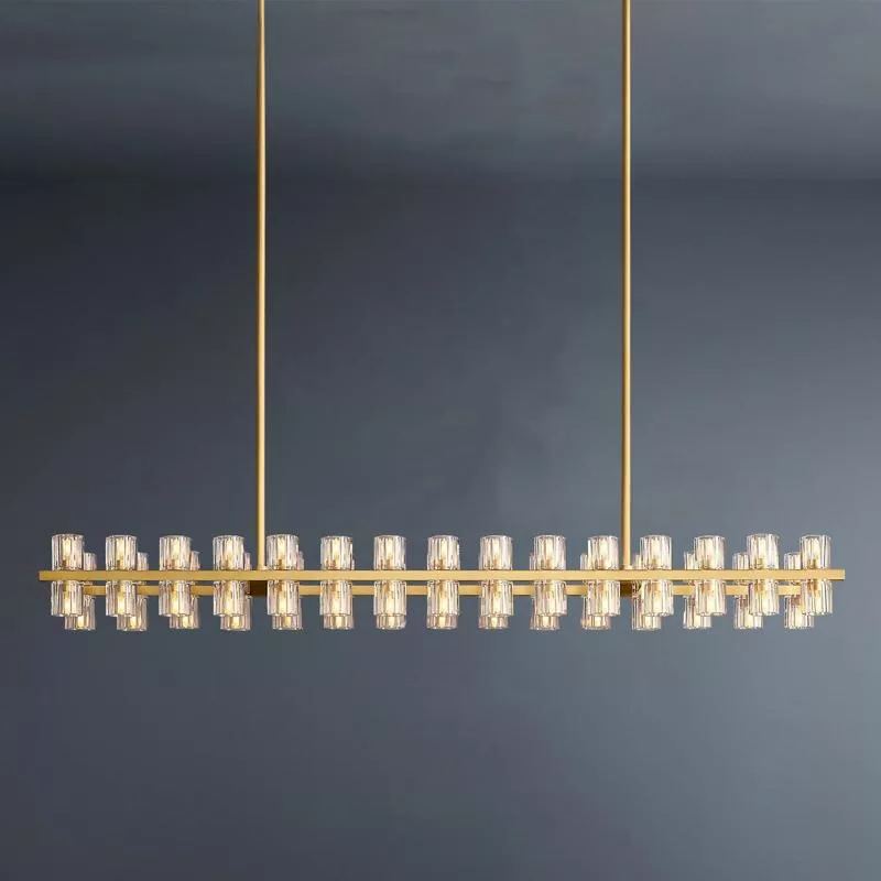 Luxury Crystal Linear Chandelier 60-Light 54"-konalight