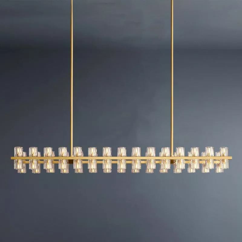 Luxury Crystal Linear Chandelier 60-Light 54"-Cure Lighting