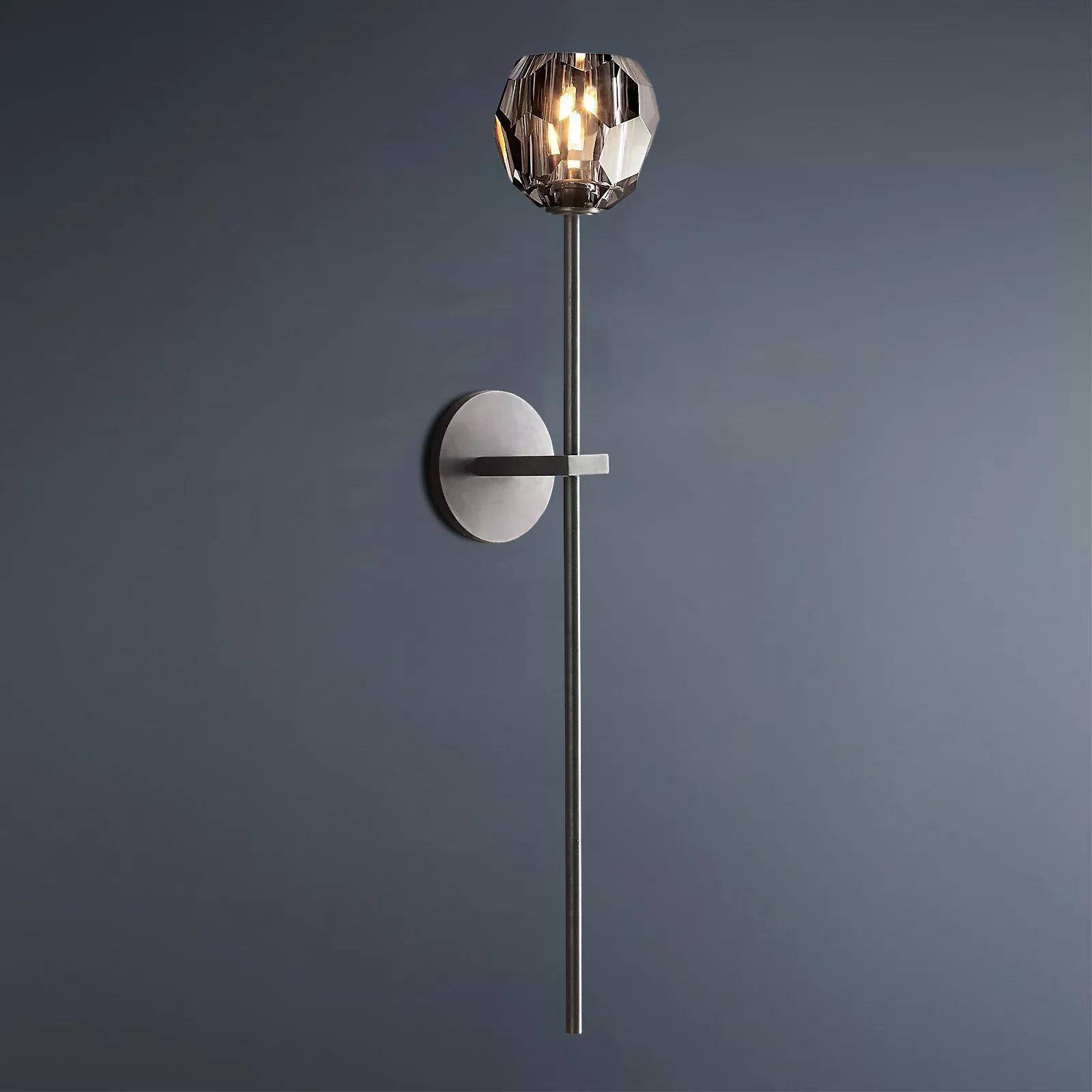 Boule De Crystal Ball Clear/Smoke Glass Grand Wall Sconce-konalight