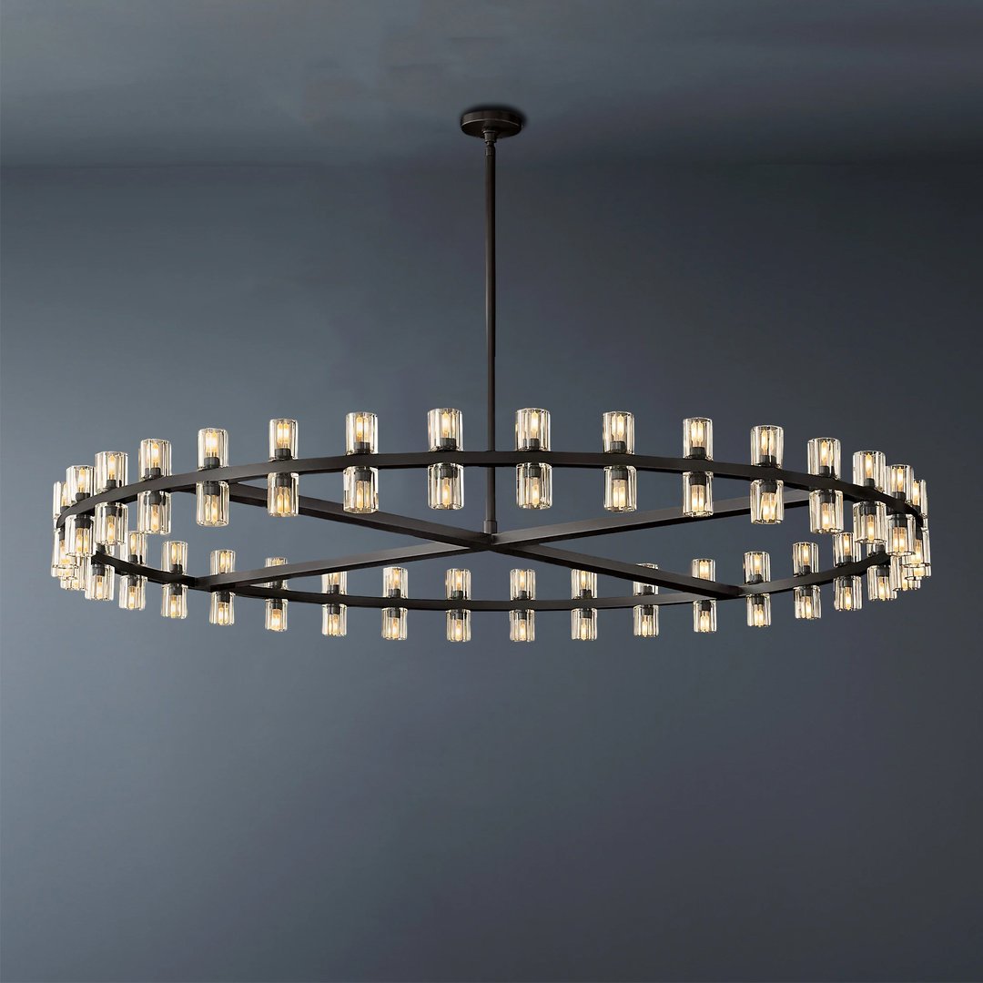 Arcachon Wine Glasses Led Round Crystal  Chandelier 60" -konalight