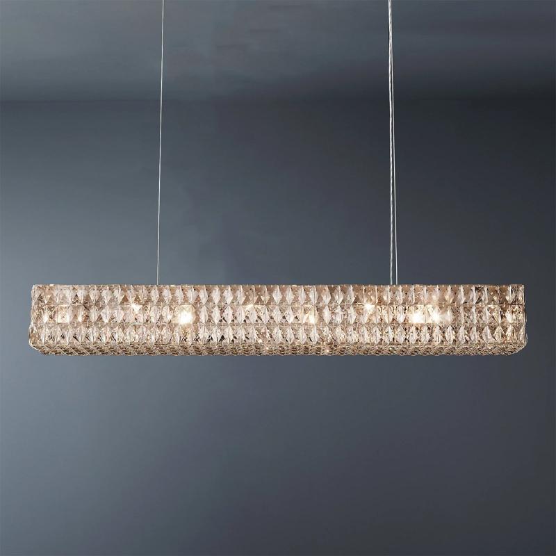 Light Luxury Crystal Linear Chandelier 49"-konalight